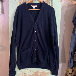 Men’s Geoffrey Beene navy blue button-up long sleeve cardigan